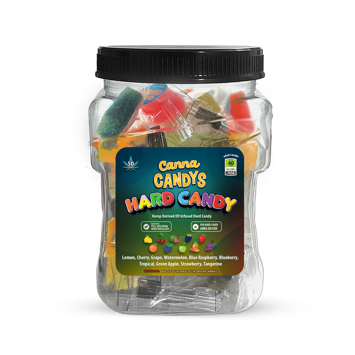 CANNA CANDY&#39;S - HARD CANDY JAR (50 PCS)